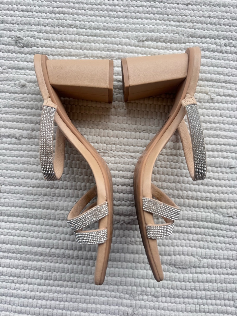 A New Day Rhinestone Double Strap Block Heel Sandals Size 9 - Picture 7 of 8